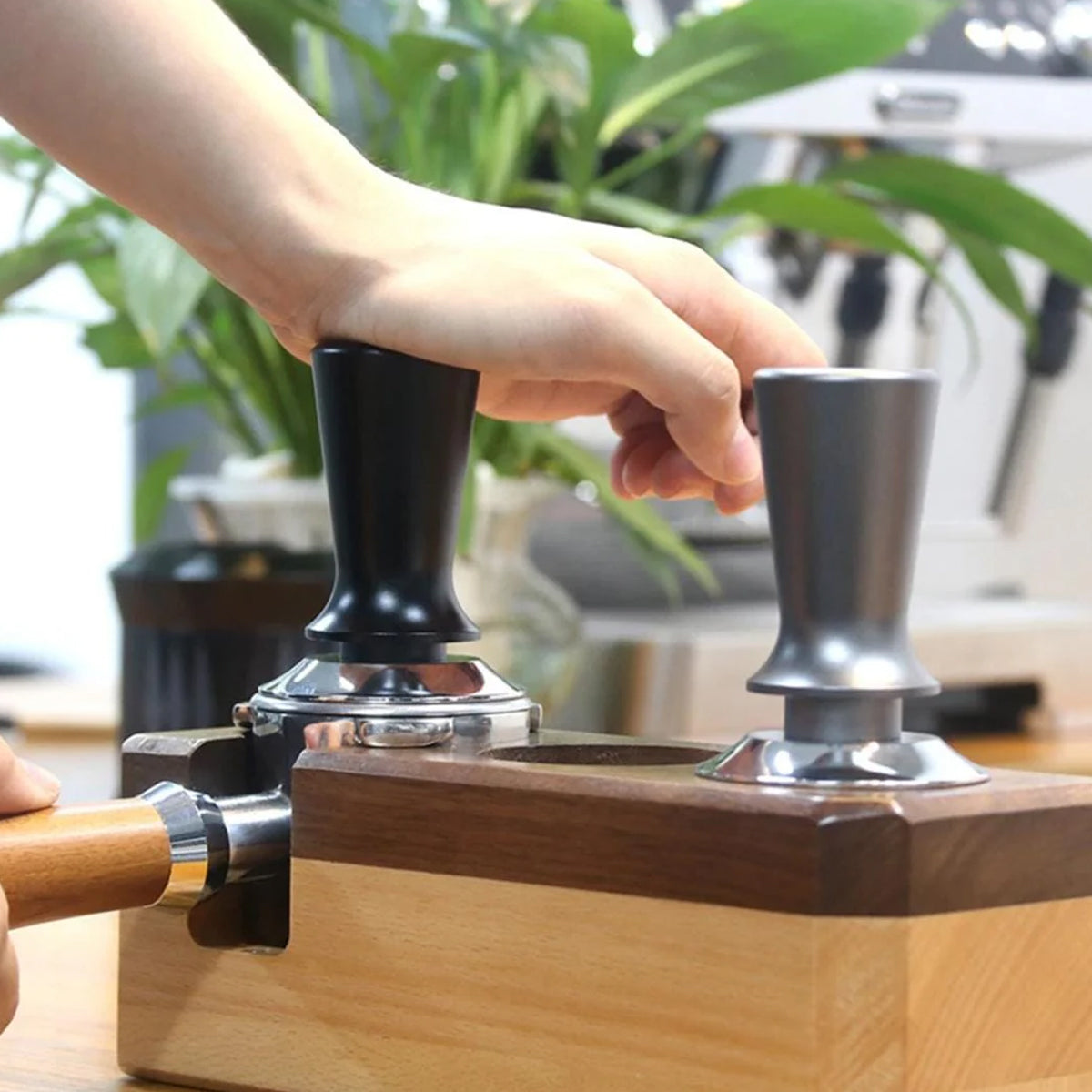 Adjustable Calibrated Coffee Tamper Stainless Steel for Cafe, Office, Home - 58mm