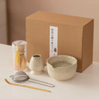 Matcha Kit, 5 pcs - Bowl, Bamboo Whisk, Whisk Holder, Bamboo Scoop, Strainer