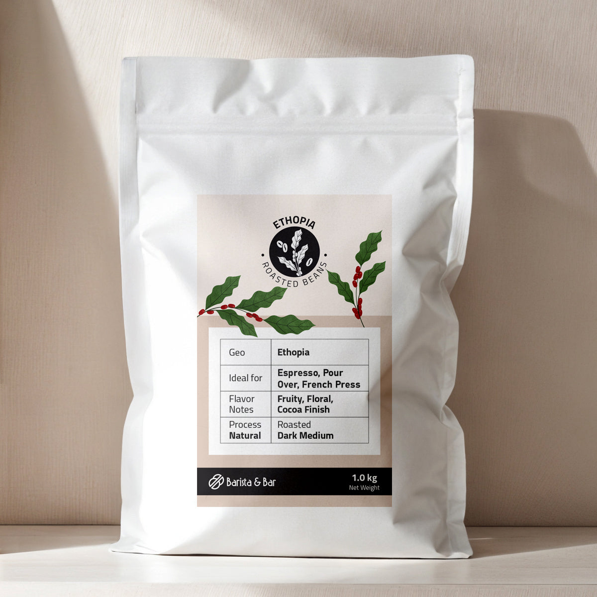 Ethiopia Medium-Dark Roast Coffee Beans